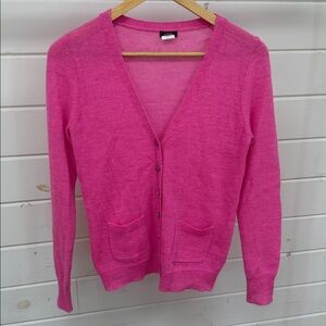 J. Crew Vibrant Pink Knit Sweater Alpaca Merino Wool Blend Small
